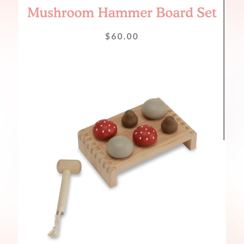 KONGES SLOJD Wooden Mushroom Hammer Toy Set
